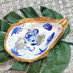 oyster shell trinket tray